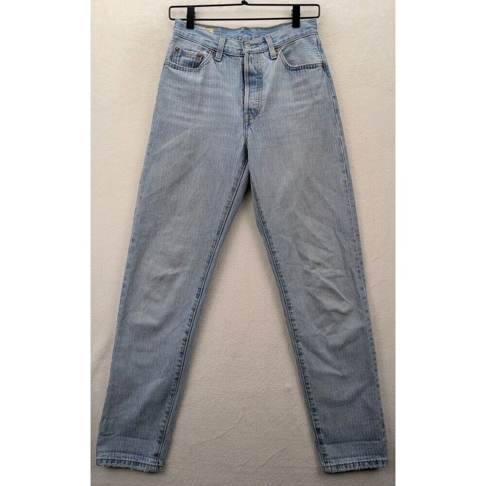 Levis Premium 501 '81 Pin striped Light Wash Tapered Leg Jeans Women's Sz 25x31